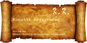 Kosztik Krisztofer névjegykártya