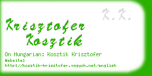 krisztofer kosztik business card